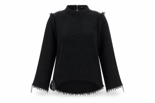 Zara Women's Black High Neck Chunky-Knit Jumper, S