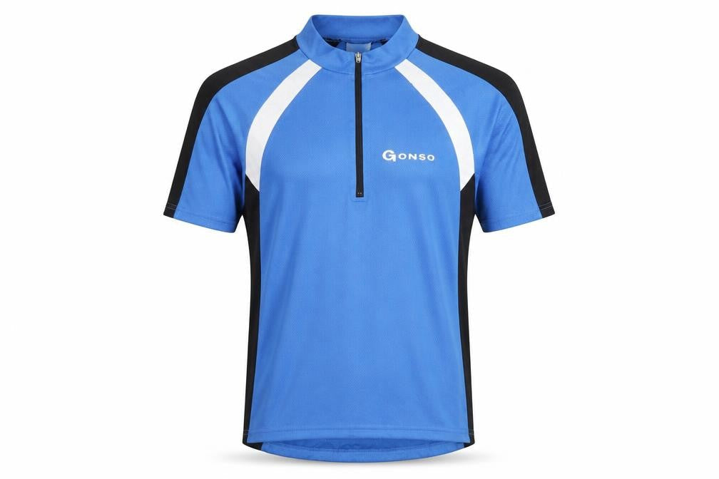 Gonso Men's Blue Cycling Jersey, Size M, 1/4 Zip