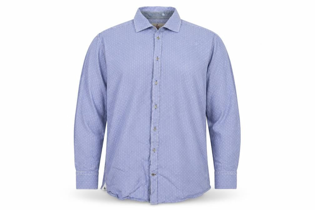 Colours & Sons Men's Blue Geometric Long Sleeve Shirt