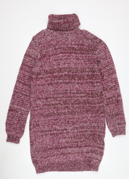 Pieces Women's Multicoloured Roll Neck Pullover Jumper M