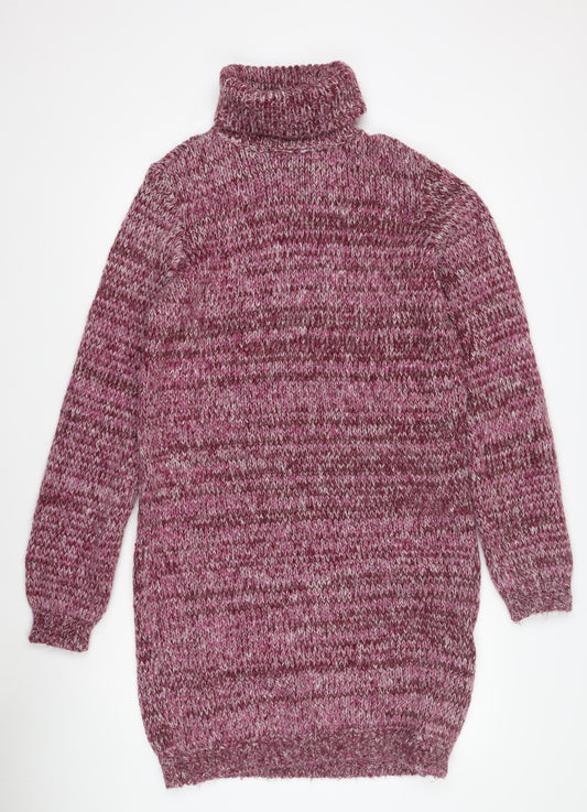 Pieces Women's Multicoloured Roll Neck Pullover Jumper M
