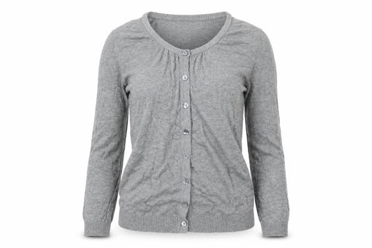 Divided Women’s Grey Cardigan, Size 8, Scoop Neck