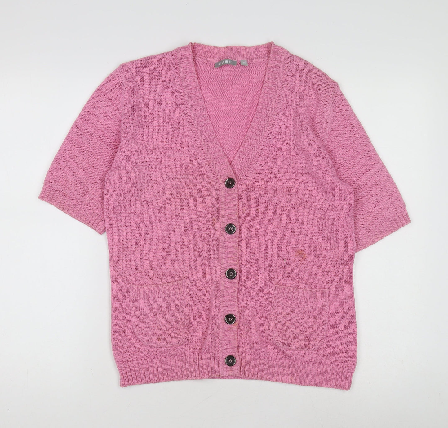Rabe Women's Pink V-Neck Cardigan Size 10