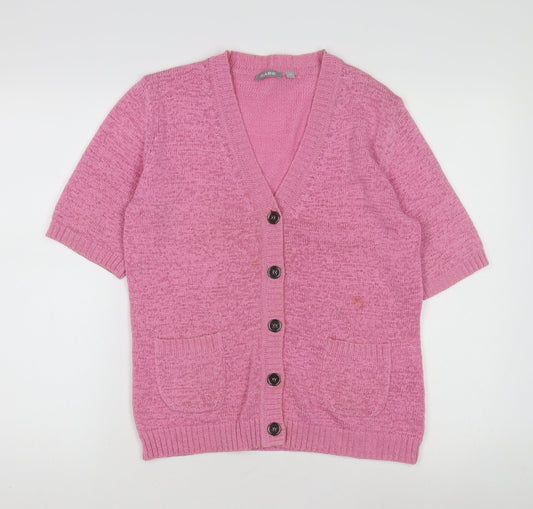 Rabe Women's Pink V-Neck Cardigan Size 10