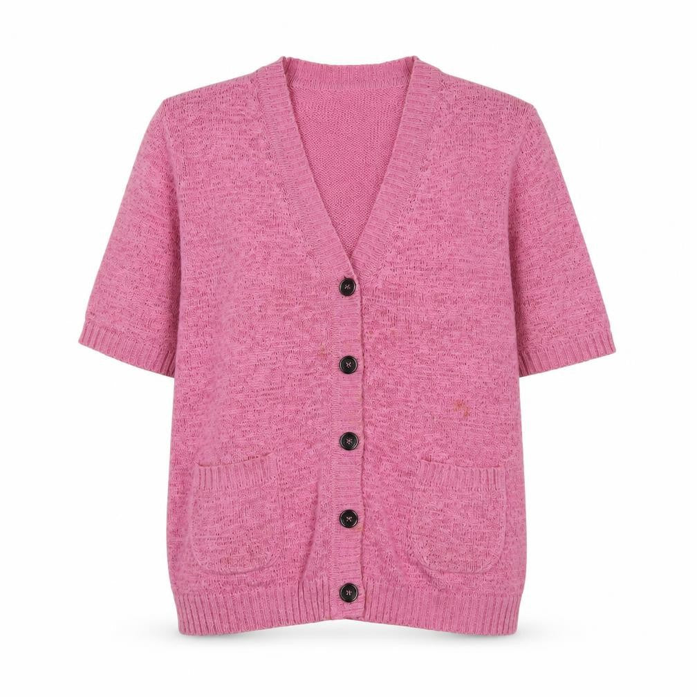 Rabe Women's Pink V-Neck Cardigan Size 10