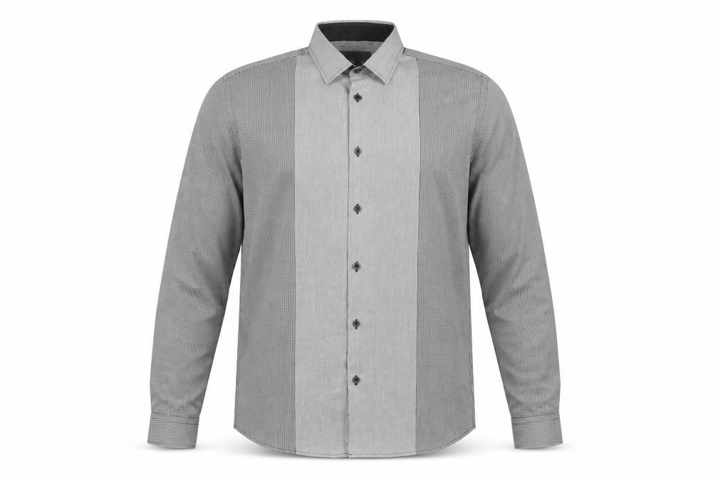 Burton Menswear Men's Grey Slim Fit Check Shirt M