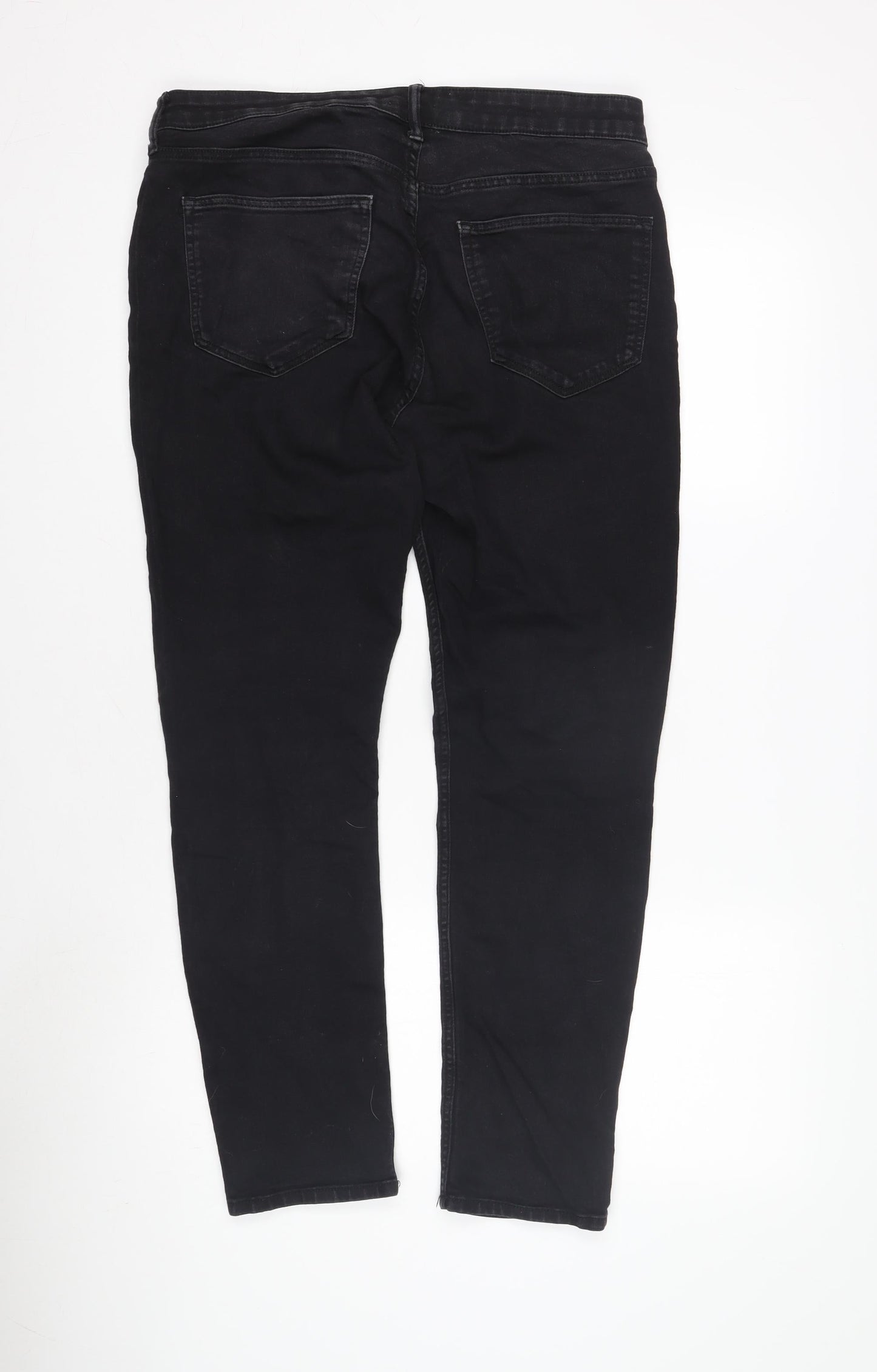 Women's Black Skinny Jeans, Size M, Dark Wash