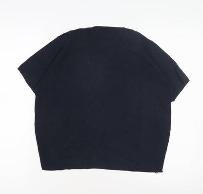 Jonelle Women's Blue V-Neck Wool Jumper - Size 14