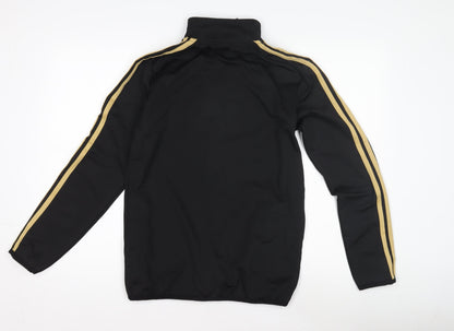 Back view of adidas boys’ black track jacket, s, lightweight sportswear