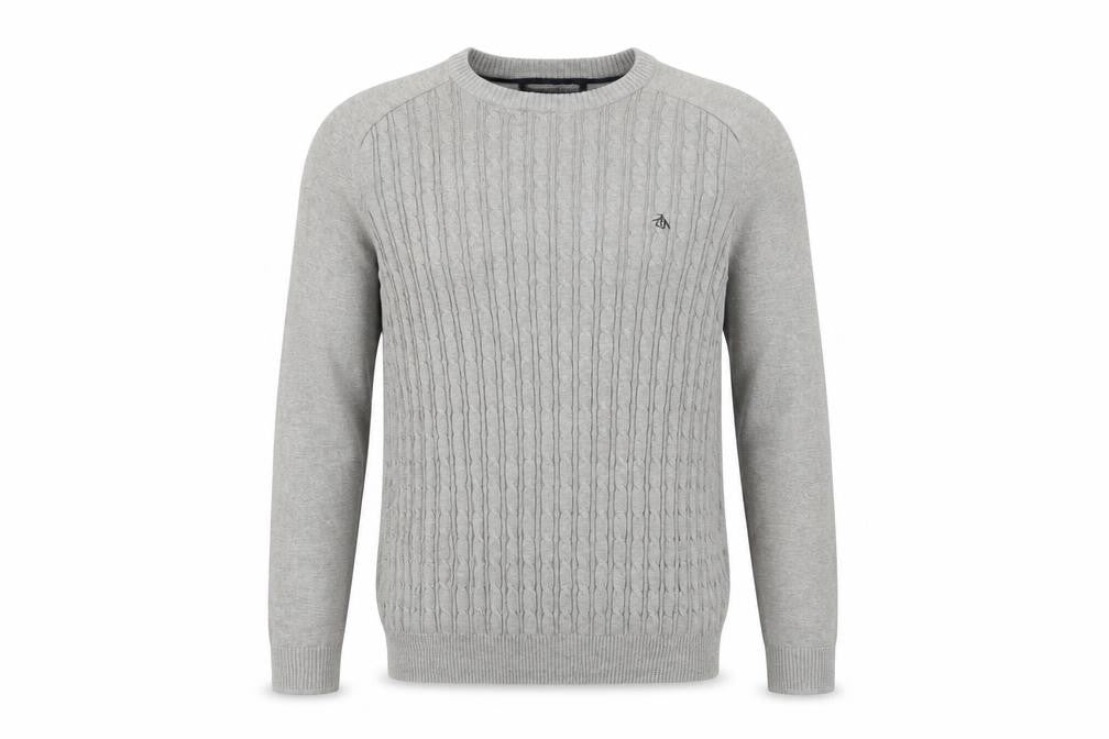 Original Penguin Men's Grey Wool Pullover Jumper