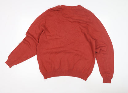Back view of Cotton Men's Red Cotton jumper, Large
