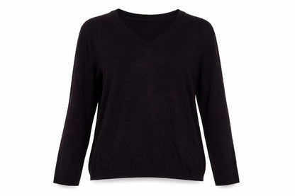Jigsaw Women's Black V-Neck Pullover Jumper - Small