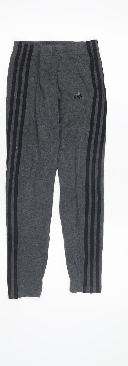 Additional front view of Adidas boys’ grey track pants - comfortable activewear