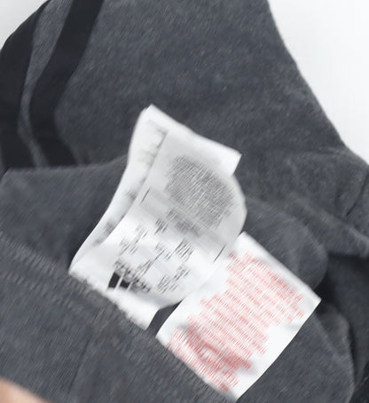 Close-up detail of Adidas boys’ grey track pants - comfortable activewear