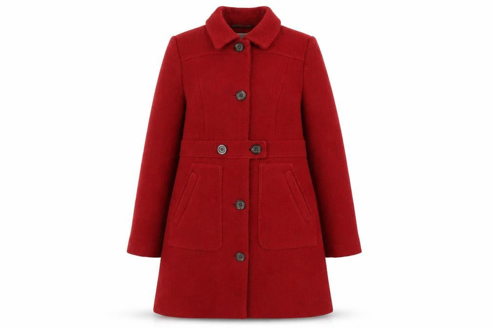 Next Women's Red Mid-Length Overcoat, Size 10, Button-Up