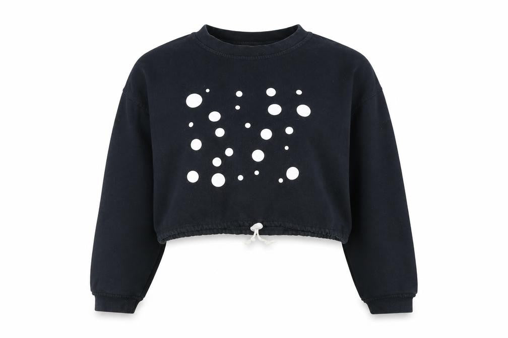 Blue Rinse Women's Black Polka Dot Sweatshirt L