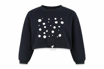 Blue Rinse Women's Black Polka Dot Sweatshirt L