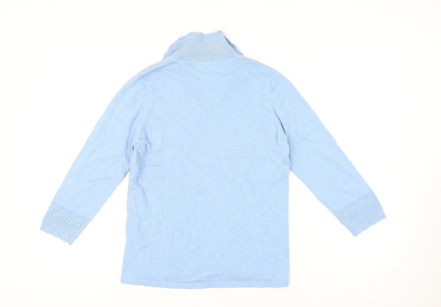 Isle Essentials Women's Blue Collared Jumper Size S