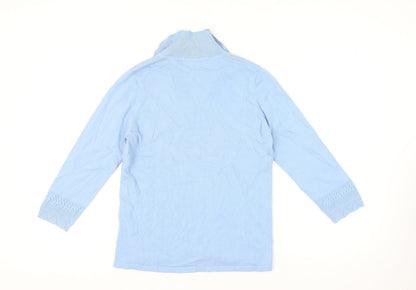 Isle Essentials Women's Blue Collared Jumper Size S