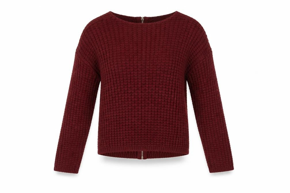 New Look Women Red Waffle-Knit Jumper Size 12