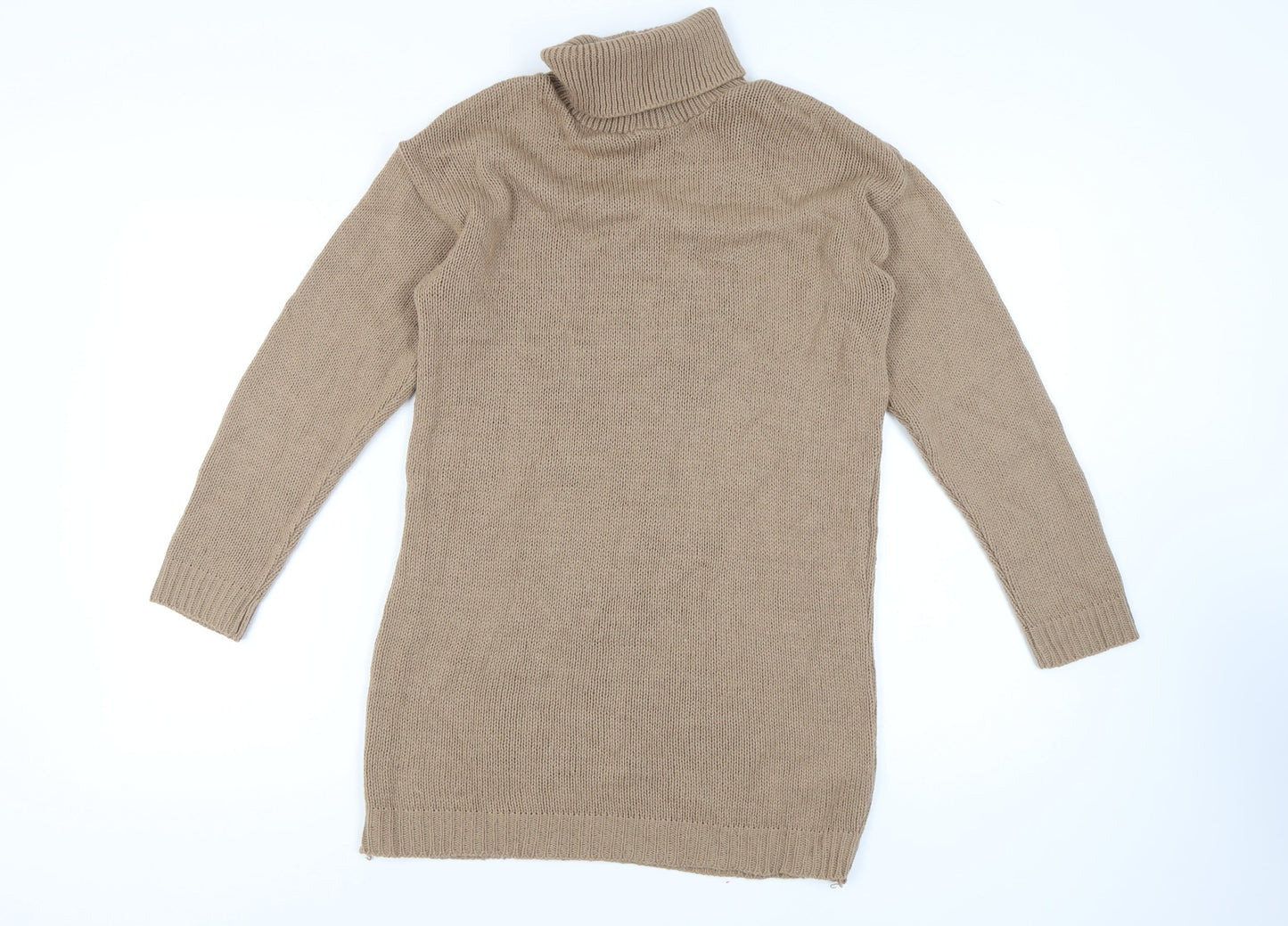 Pretty Little Thing Beige Roll Neck Pullover M