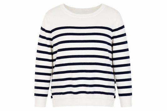 Zara Women’s White Striped Pullover Jumper, L
