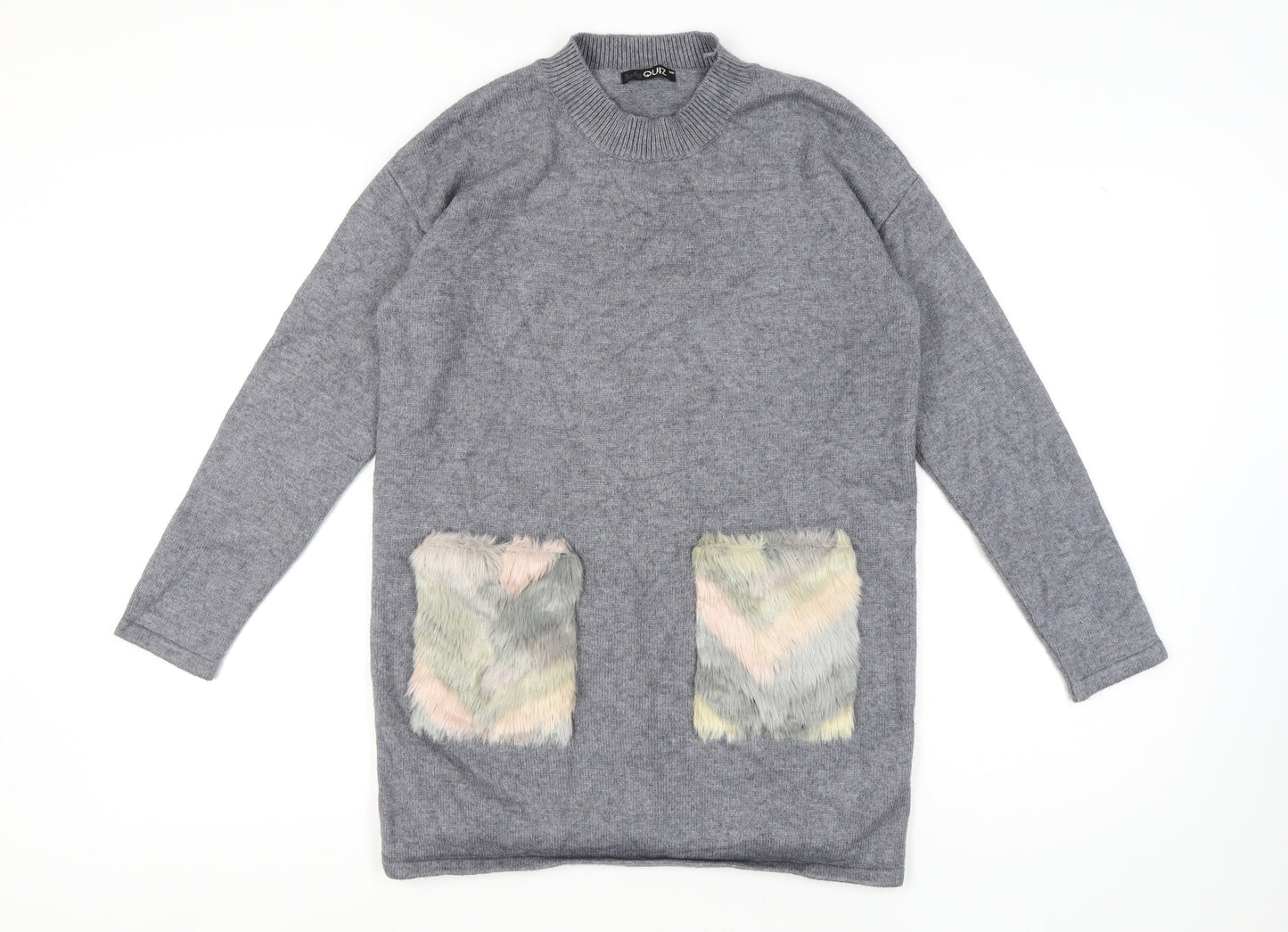 Quiz Women's Grey Pullover Jumper, Size S