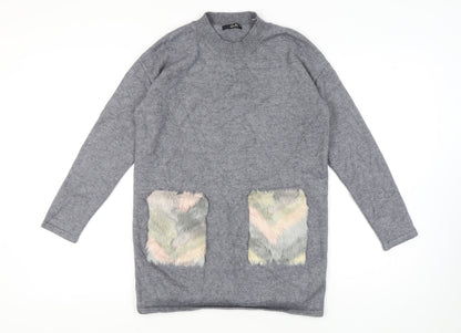 Quiz Women's Grey Pullover Jumper, Size S