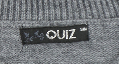 Quiz Women's Grey Pullover Jumper, Size S