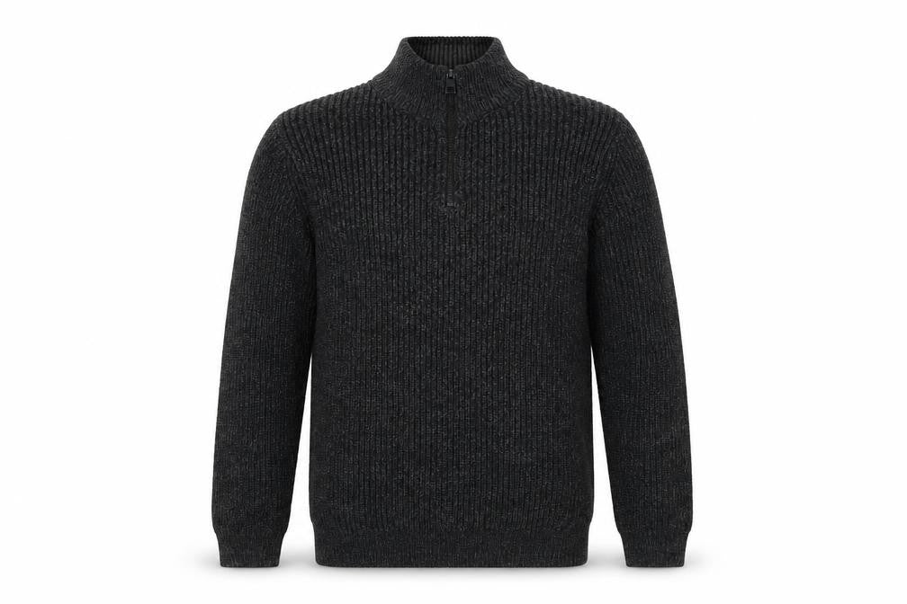 Next Men's Black Knit Jumper S Casual 1/2 Zip