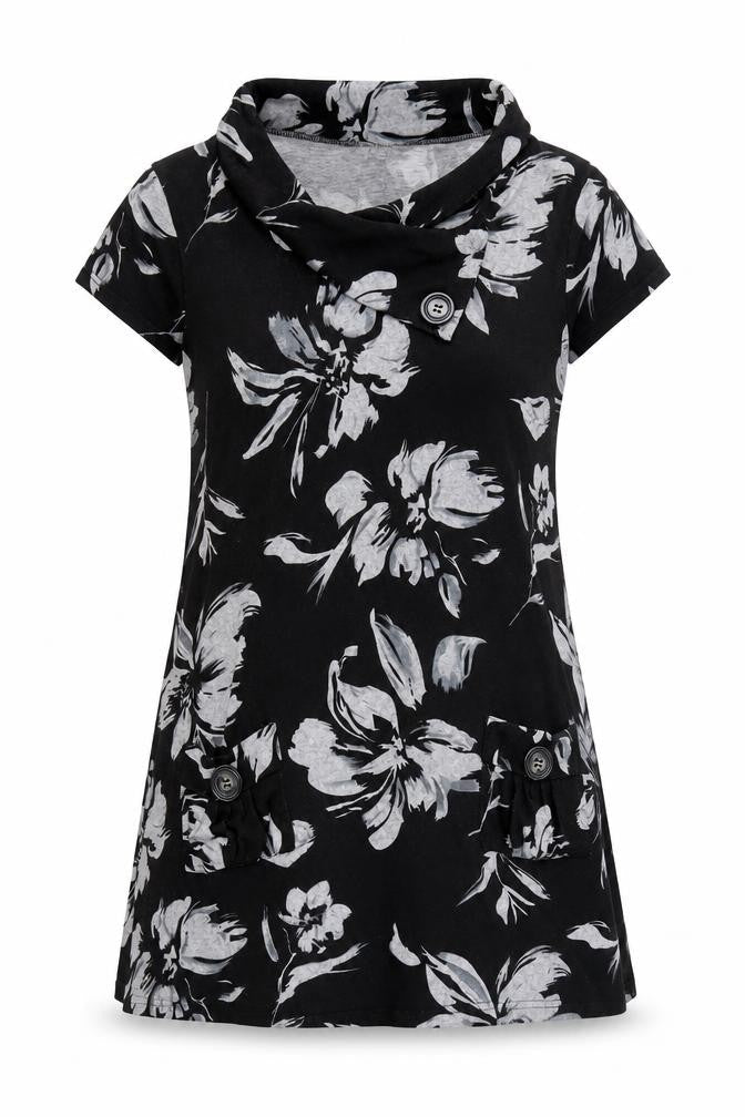 Izabel London Women Black Floral Plus Size Dress