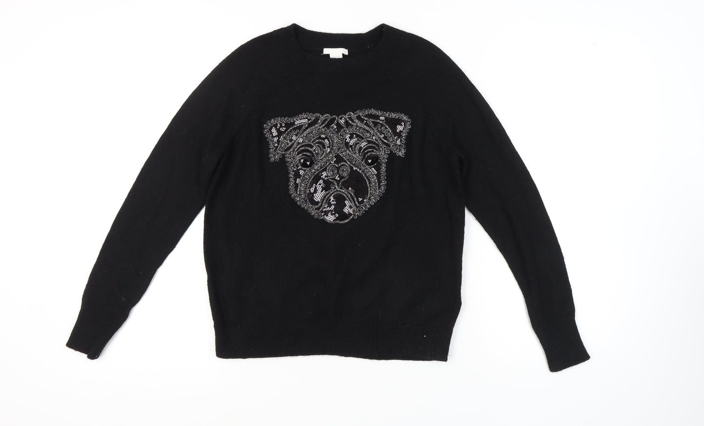 H&M Women's Black Pullover Jumper, Size S