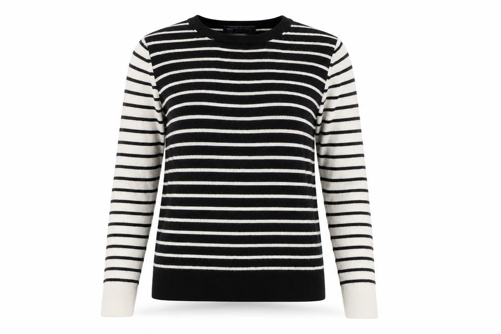 Marks & Spencer Women's Black Striped Pullover Jumper