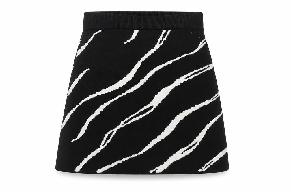 Weekday Women's Black Animal Print Skirt M