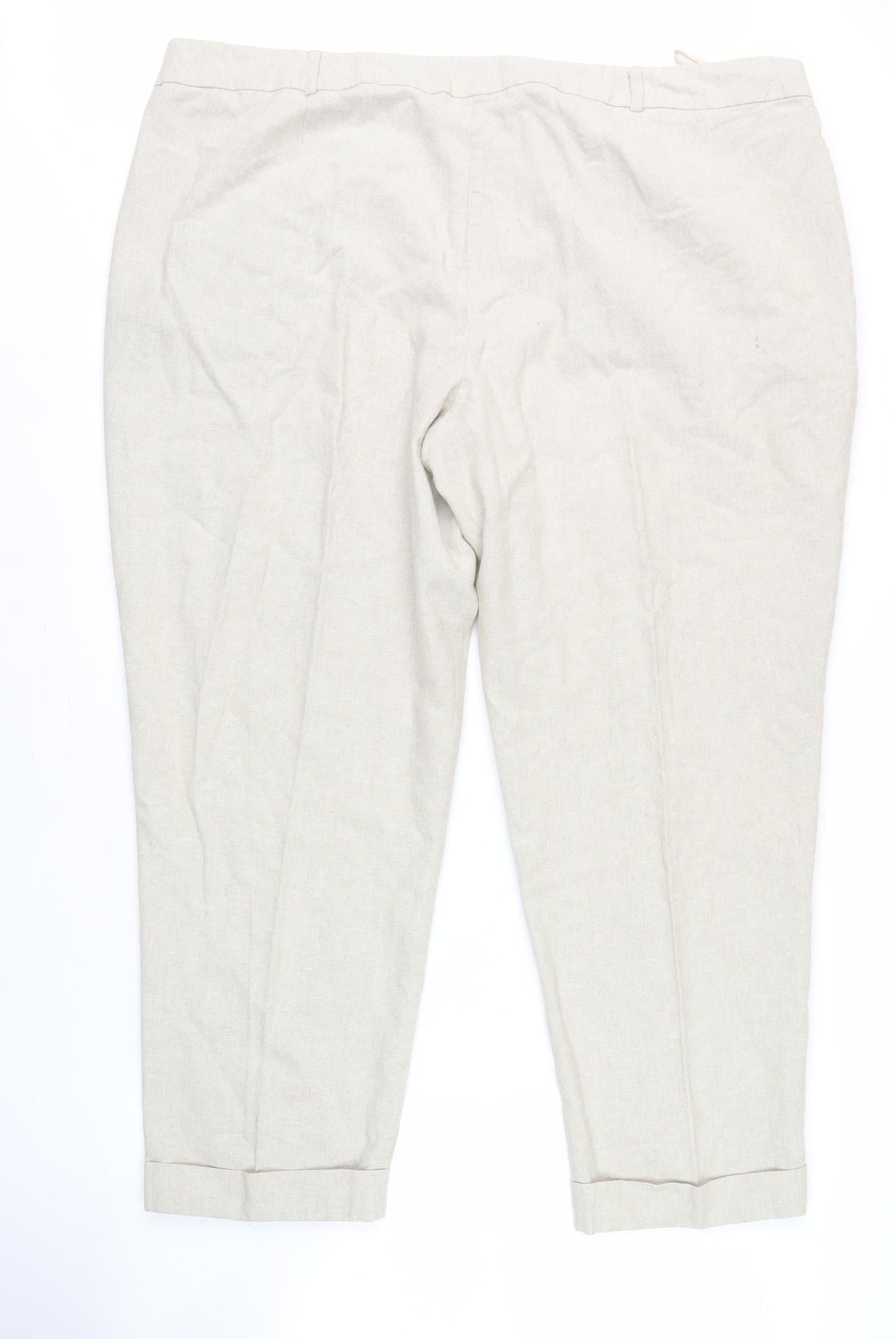 BHS Women's Beige Trousers Size 18 Cotton Blend