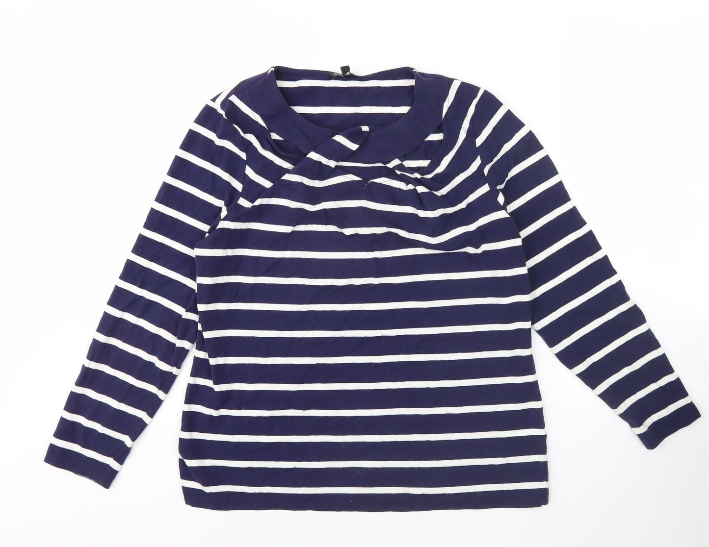 Marble Women's Blue Striped Long Sleeve Top - Size 12