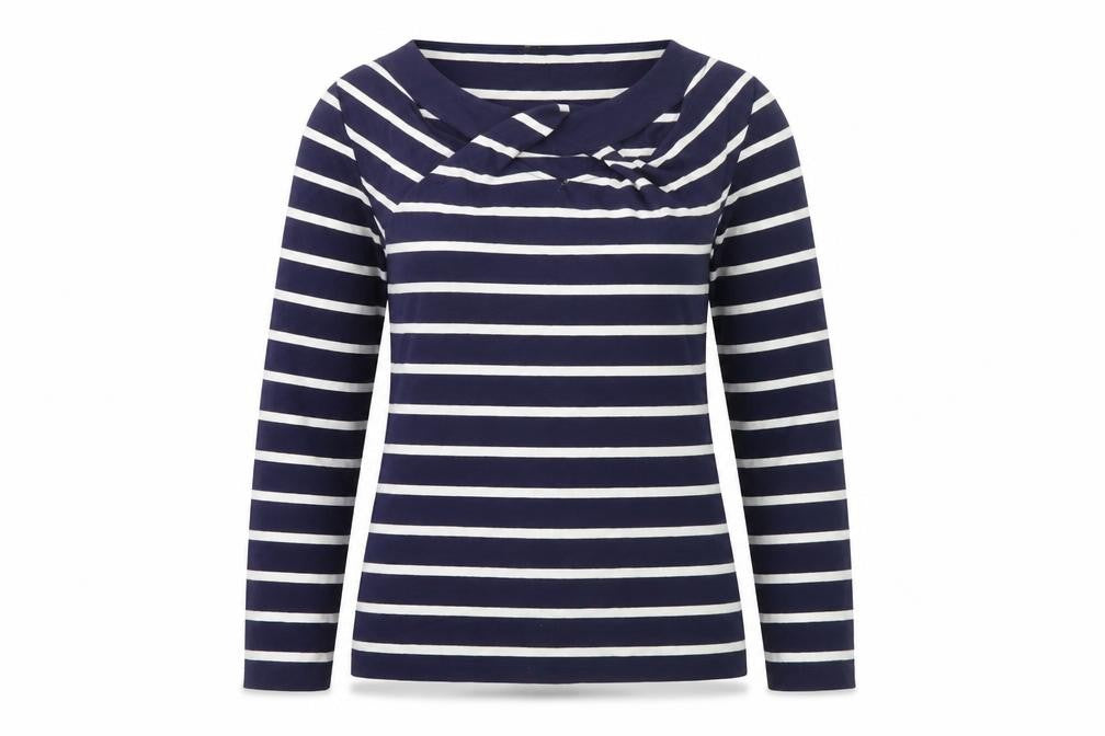 Marble Women's Blue Striped Long Sleeve Top - Size 12