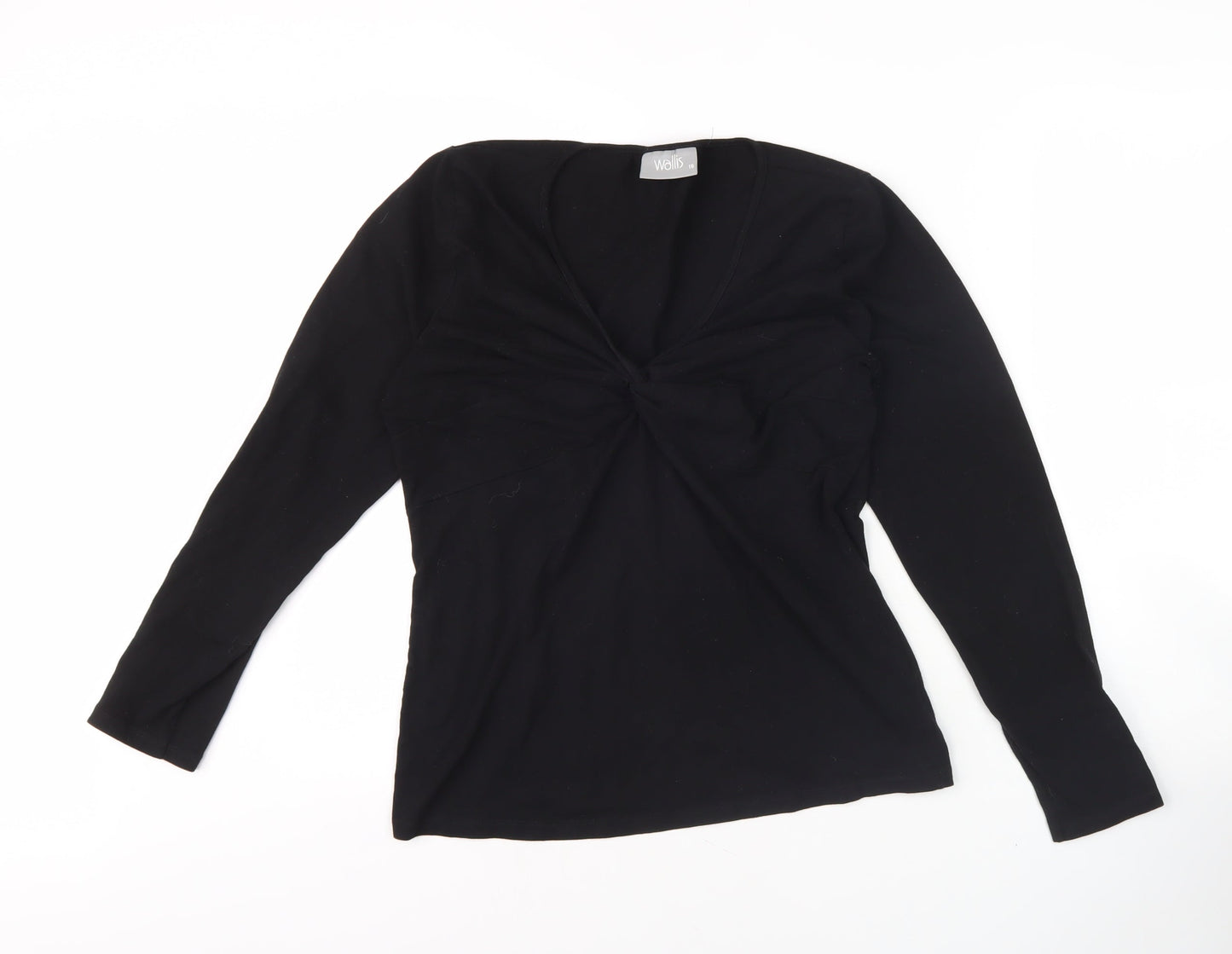 Wallis Women's Black V-Neck Long Sleeve Top