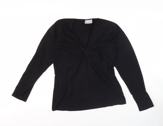Wallis Women's Black V-Neck Long Sleeve Top