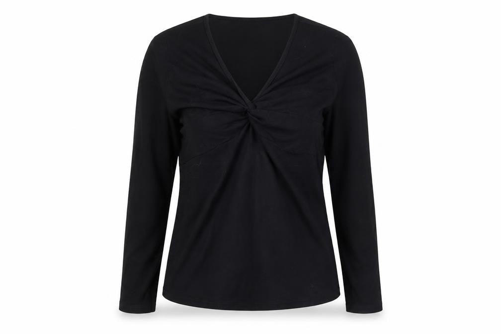 Wallis Women's Black V-Neck Long Sleeve Top