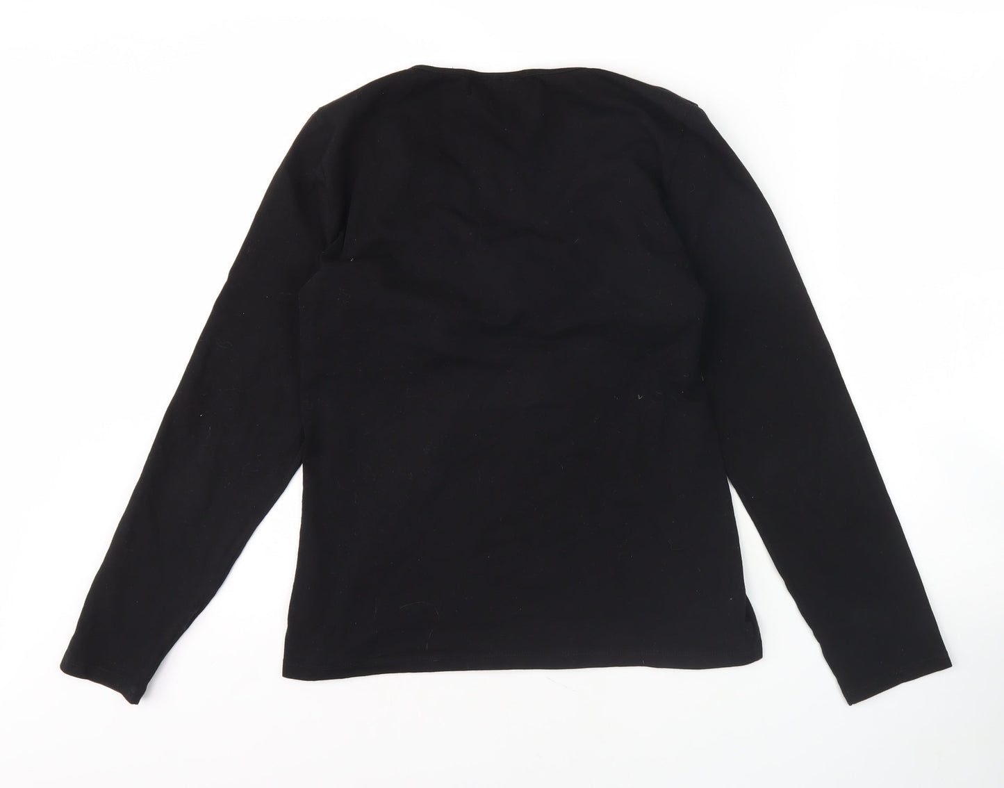 Wallis Women's Black V-Neck Long Sleeve Top