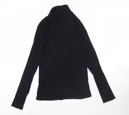 River Island Women's Black Roll Neck Long Sleeve Top