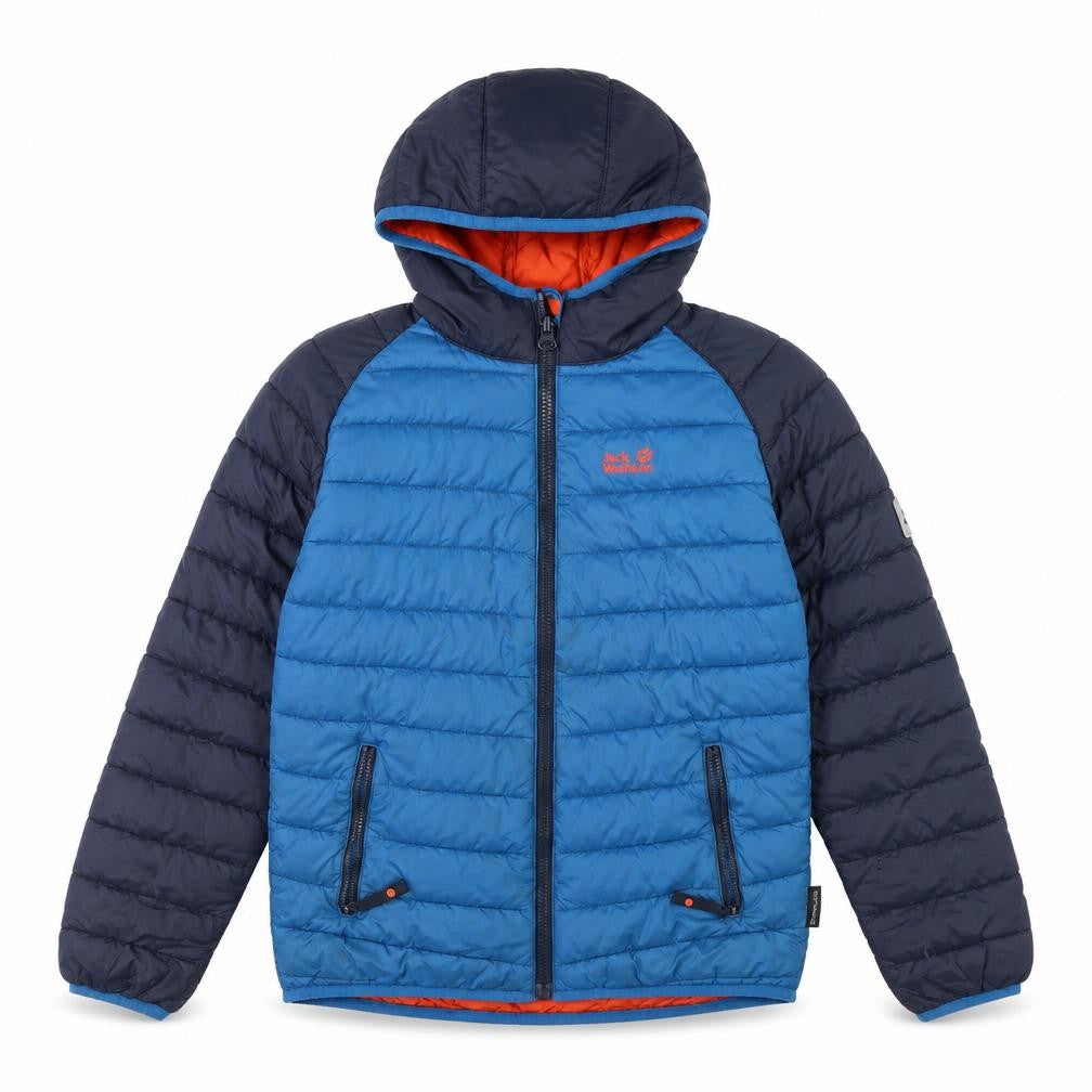 Jack Wolfskin Boys Blue Hooded Puffer Jacket Size 24