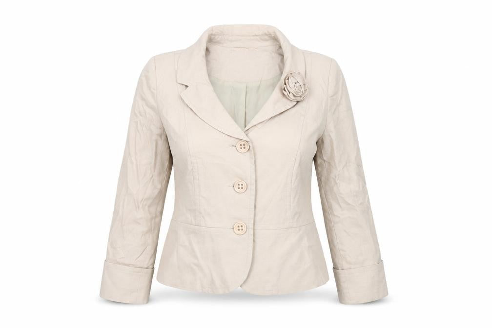 Dunnes Women's Beige Blazer Size 14 Linen Blend