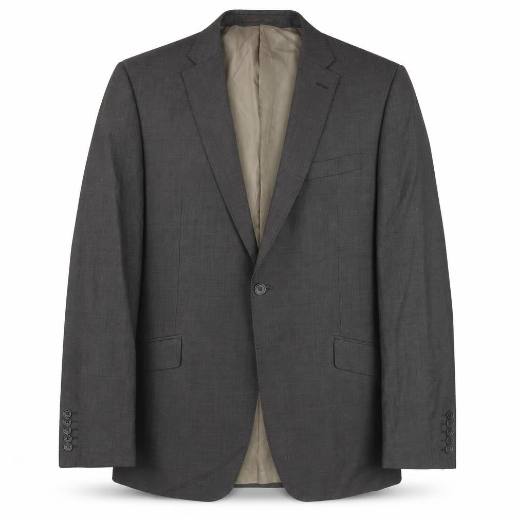 Tom English Grey Men's Suit Jacket, Size 44L Single-Breasted