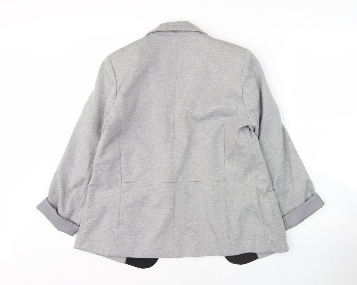 Oasis Women's Grey Blazer, Size 10, Regular Fit, Lined