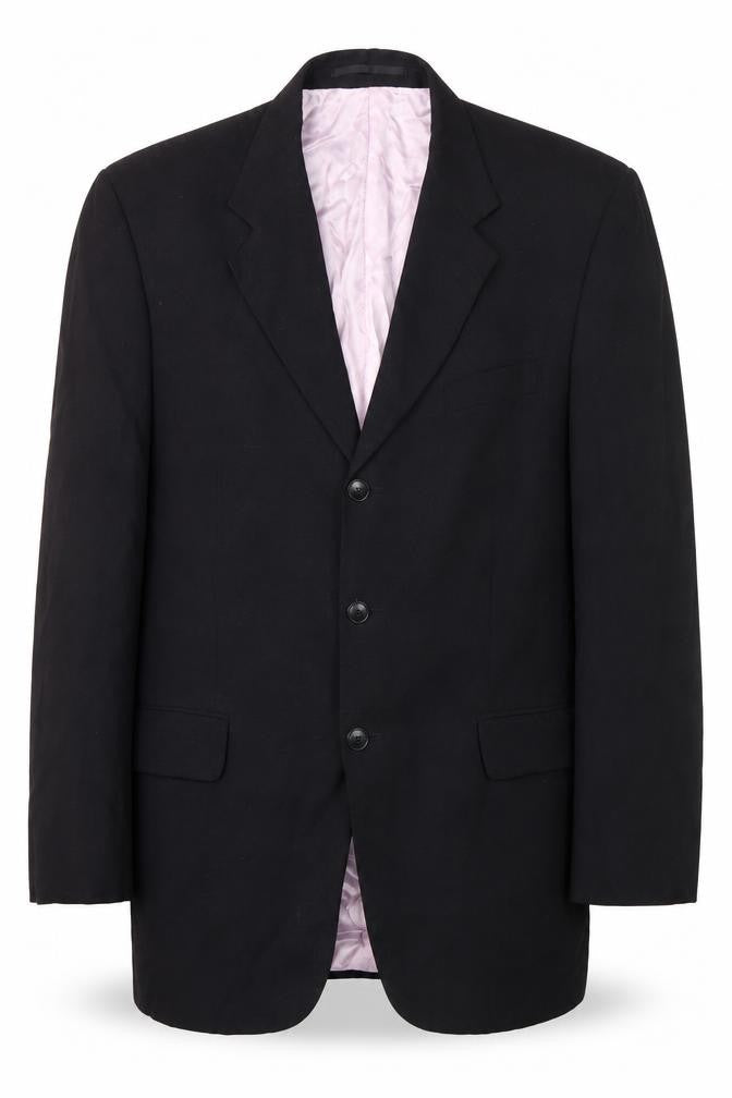 Rochas Men's Black Blazer 40 R Notch Lapel Formal