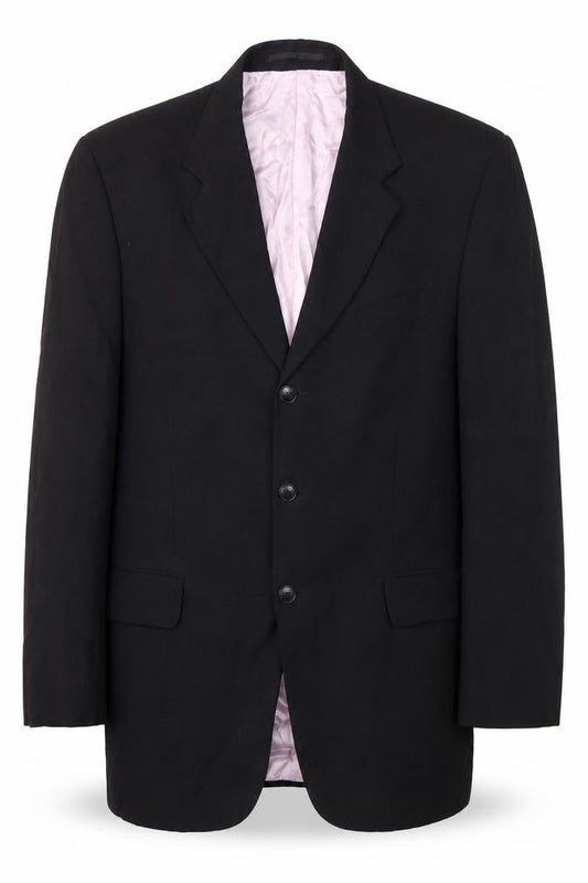 Rochas Men's Black Blazer 40 R Notch Lapel Formal