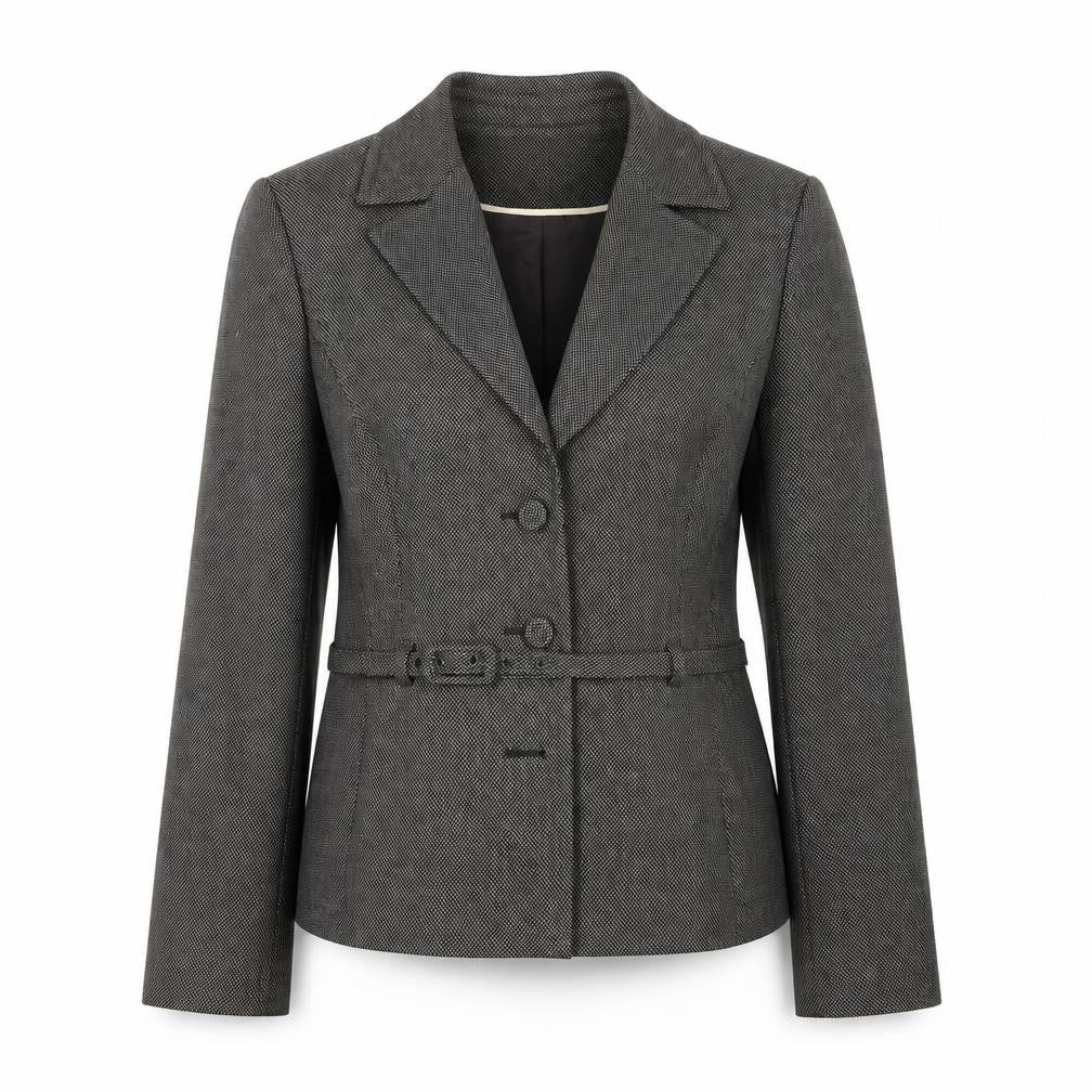 Next Women’s Grey Blazer Size 10 - Belted Notch Lapel