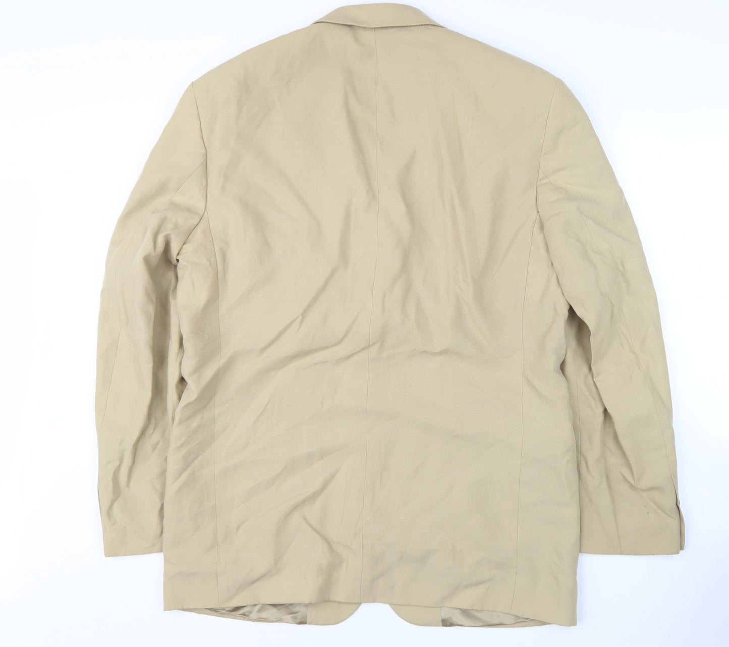 Fraser Mens Beige Blazer 40R Notch Lapel Classic